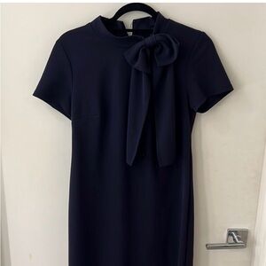 Elegant Black Dress with Bow Detail